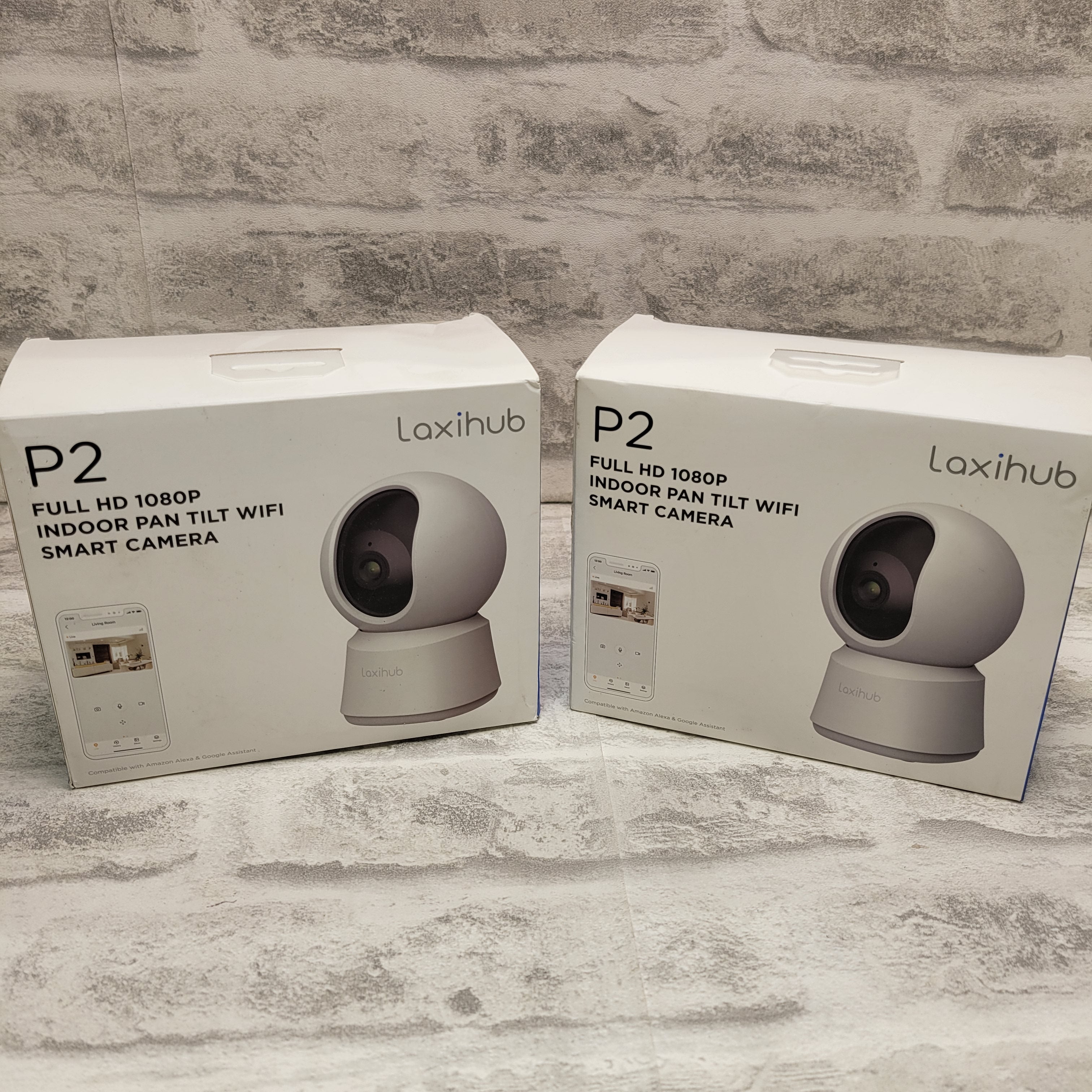Laxihub P2 Smart Home Wifi Camera Full HD 1080P Two-way Audio, Indoor, 2-Pack (7696479453422)